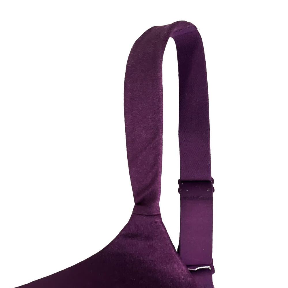 Catherines Full Coverage Smooth Wireless Bra Eggplant Solid Plus Size 44D - Picture 4 of 8